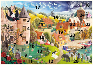 Se listen med eventyr i Home of Fairytales puslespillet