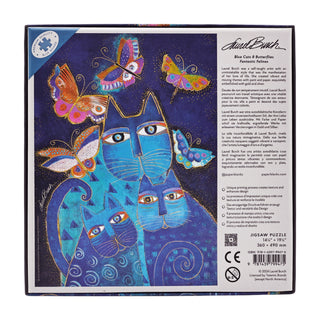 Blaue Katzen und Schmetterlinge Paperblanks Puzzle 500 Teile