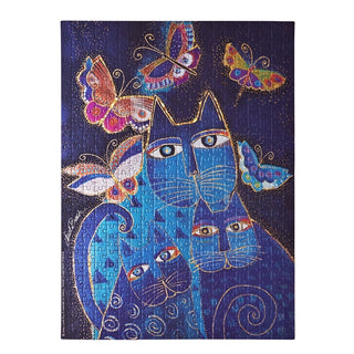 Blaue Katzen und Schmetterlinge Paperblanks Puzzle 500 Teile
