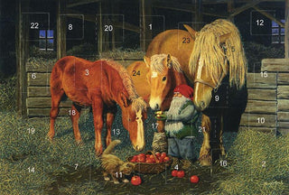 Essenszeit-Adventskalenderkarte mit 24 Türen, Umschlag und Glitzer von Jan Bergerlind