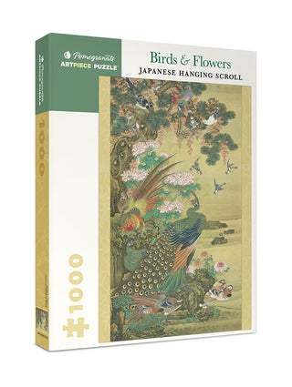 Vögel und Blumen: Japanisches Hängerollen-Puzzle mit 1000 Teilen von Pomegranate