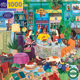 Books & Tea by the Sea 1000 brikker puslespil fra eeBoo