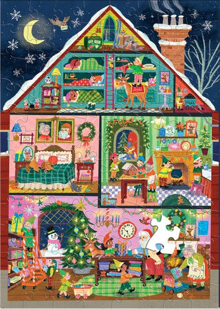 Christmas House 100 XL brikker børnepuslespil fra eeBoo.