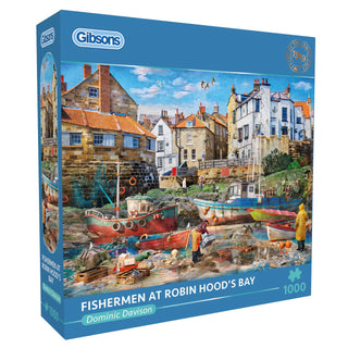 Fischer an der Robin Hood's Bay Puzzle 1000 Teile von Gibson