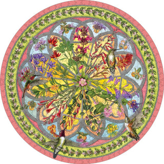 Floral Compass 500 brikker rundt puslespil fra Pomegranate