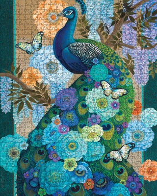 Floral Peacock 1000 brikker puslespil fra Pomegranate