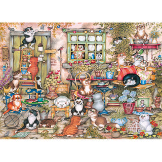 Courtyard Cats Gibson 1000 brikker puslespil