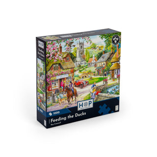 1000-teiliges Puzzle „Enten füttern“ von House of Puzzles 