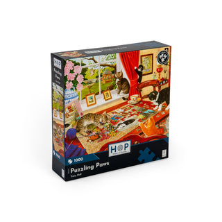 Puzzling Paws 1000 brikker puslespil fra House of Puzzles