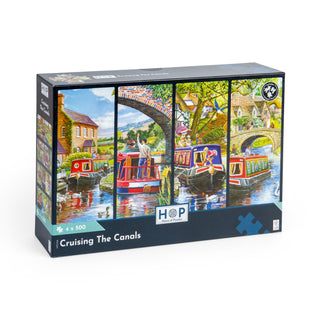 4 x 500-teiliges Puzzle „Kreuzfahrt durch die Kanäle“ von House of Puzzles 