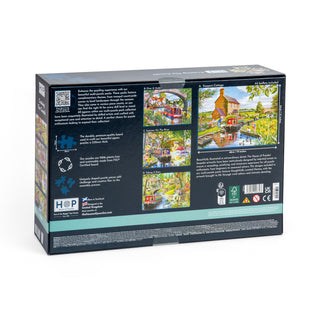 4 x 500-teiliges Puzzle „Kreuzfahrt durch die Kanäle“ von House of Puzzles 