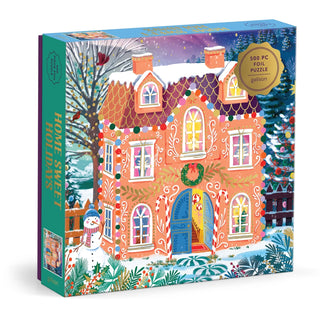Home Sweet Holidays 500 brikker julepuslespil m/ guldfolie fra Galison