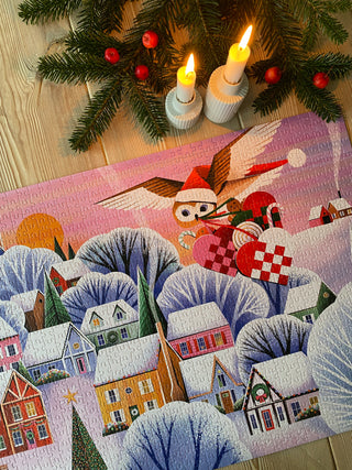 Plissee-Herzen, 1000-teiliges Weihnachtspuzzle von Penny Puzzle