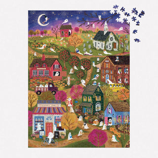 Joy Laforme Spooky Village 1000 brikker julepuslespil fra Galison.