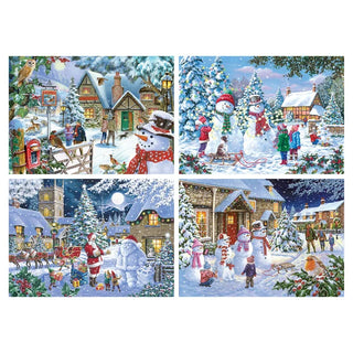 Let it Snow puslespil 4 x 500 brikker fra House of Puzzles