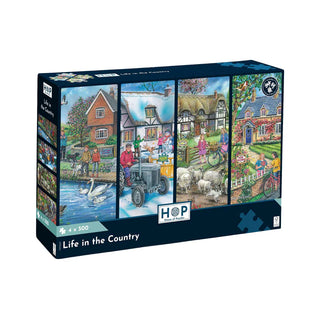 Life in the Country Puzzle 4 x 500 Teile von House of Puzzles