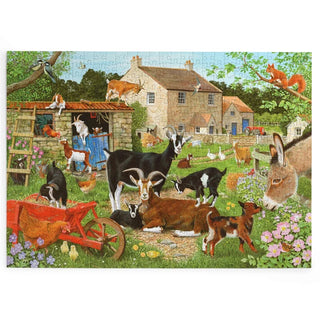 Nanny, Billy and the Kids puslespil 500 XL brikker fra House of Puzzles.