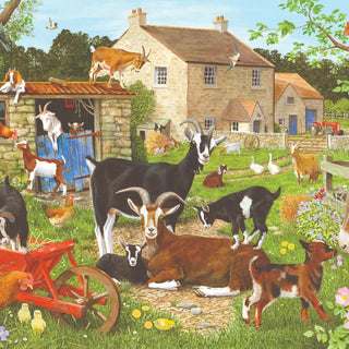 Nanny, Billy and the Kids puslespil 500 XL brikker fra House of Puzzles.