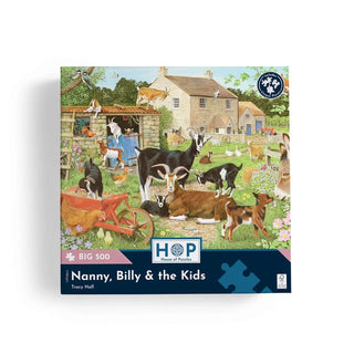 Nanny, Billy and the Kids puslespil 500 XL brikker fra House of Puzzles.