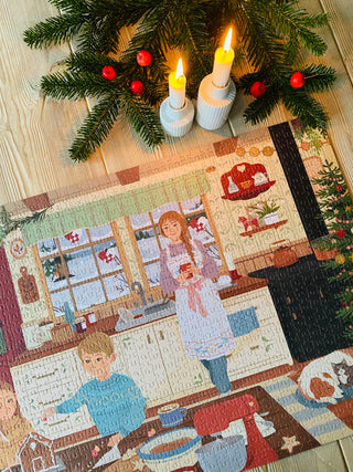 Hygge Holidays 1000 brikker julepuslespil fra Penny Puzzle.