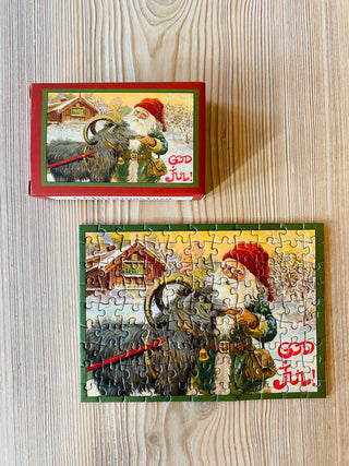 A CHRISTMAS GOAT minipuslespil 99 brikker fra Penny Puzzle.