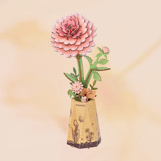 Pink Dahlia 3D-puslespil 93 brikker fra Robotime