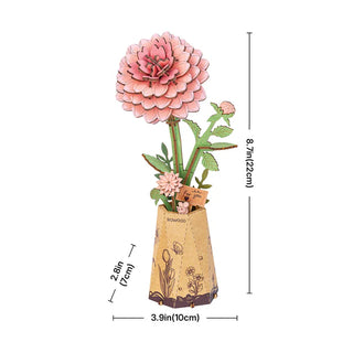 Pink Dahlia 3D-puslespil 93 brikker fra Robotime