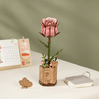 Rosa Rose 3D-Puzzle 104 Teile von Robotime