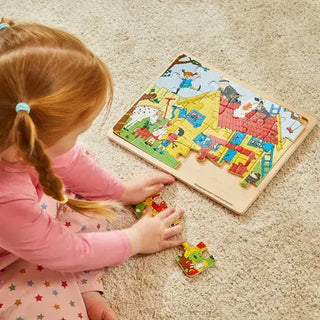 Pippi Langstrømpe 24 XL brikker børnepuslespil i træ +3 år.