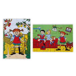 Pippi Langstrumpf 2 x Puzzle für Kinder ab 3 Jahren mit 12 und 24 XL Teilen