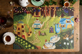Teacup Village 1000 brikker puslespil fra Trevell