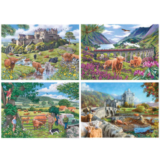 Roaming the Highlands Puzzle 4 x 500 Teile von House of Puzzles