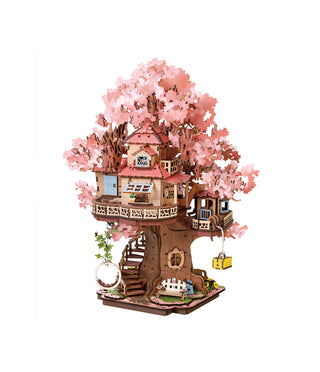 Sakura Tree House Book Nook 535 brikker 3D-puslespil