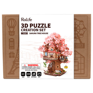 Sakura Tree House Book Nook 535 Pieces 3D Puzzle