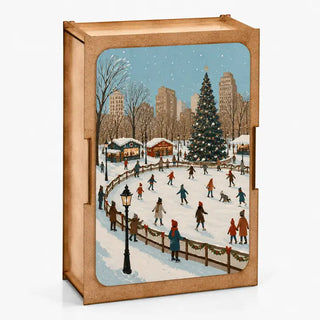 Christmas Ice Skating 100 brikker træpuslespil fra Bywood