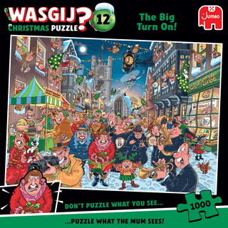 The Big Turn On! Wasgij julepuslespil med 1000 brikker.