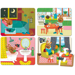 Vilac - Puzzle - Zuhause - 4 x 6 Teile