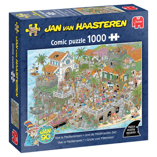 Vive la Mediterrenean! 1000 brikker puslespil fra Jan van Haasteren.