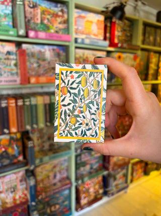 4 x William Morris minipuslespil med 99 brikker fra Penny Puzzle.