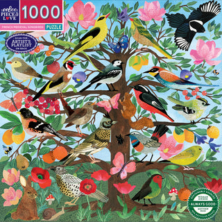French Medieval Songbirds 1000 Piece Jigsaw Puzzle from eeBoo