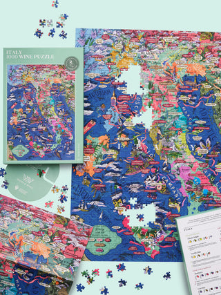 Weinpuzzle Italien 1000 Teile Wasser &amp; Weine
